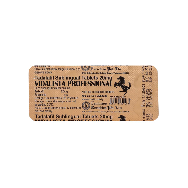 비달리스타 프로페셔널 (타다라필 20mg) - Image 2